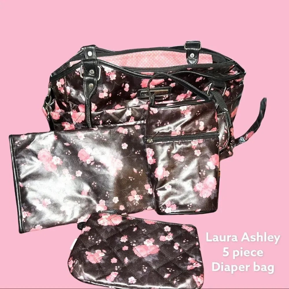 Laura Ashley 5 piece diaper bag set!